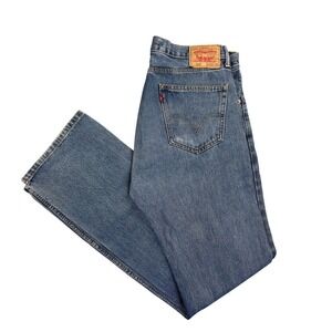 Levis 505 Straight Fit Mens Blue Denim Jeans Medium Wash 36x36
